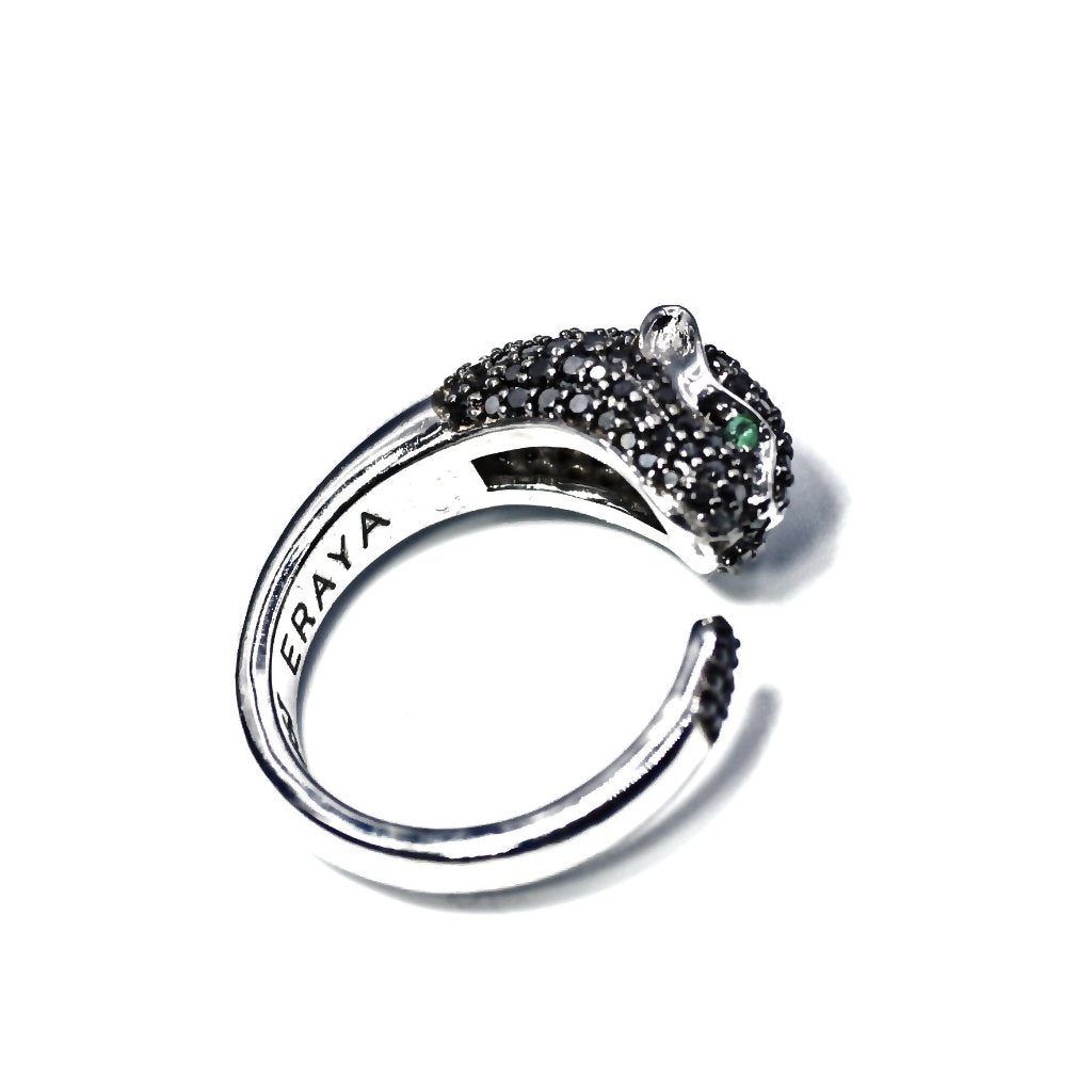 Cartier black cheap panther ring