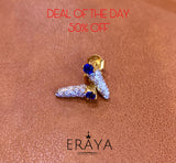 18K Dagger Diamond Sapphire Earrings