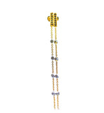 18K Diamond Bar Earrings With Diamond Stations - Eraya Diamonds