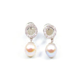 18k Diamond & Pearl Earrings - Eraya Diamonds