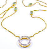 18k Diamond & Tourmaline station necklace