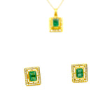 18k Diamond & Emerald Pendant set
