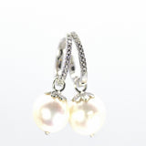 18k Frost Nacre Diamond Hoops