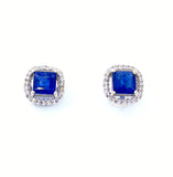 18k Diamond Sapphire Earrings