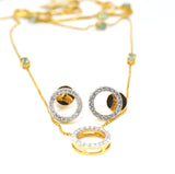 18k Diamond & Tourmaline station necklace