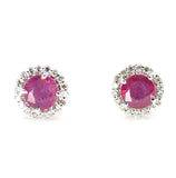 18k Diamond Ruby Earrings
