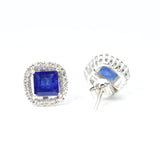 18k Diamond Sapphire Earrings