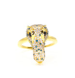 18k Alligator Diamond Statement Ring