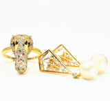 18k Alligator Diamond Statement Ring