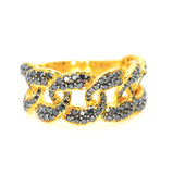 18k Black Diamond Men's Chain Ring