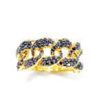 18k Black Diamond Men's Chain Ring