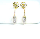 18K Diamond Wheel & Cluster Drop Earrings