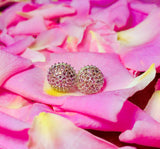18k Diamond Rhodolite Studs