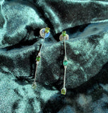 18k Diamond and Tourmaline Stick Earrings
