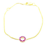 14K Gold Ruby Circle Bracelet - Eraya Diamonds
