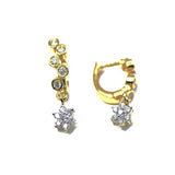 18K Snake Diamond hoop earrings with diamond drops - Eraya Diamonds