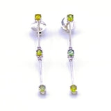 18k Diamond and Tourmaline Stick Earrings