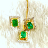 18k Diamond & Emerald Pendant set