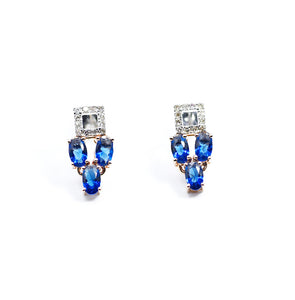 18K Diamond Square Earrings