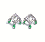18K Art Deco Diamond Dangler Earrings - Eraya Diamonds