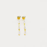 18k Baguette Diamond Dangler Earrings - Eraya Diamonds