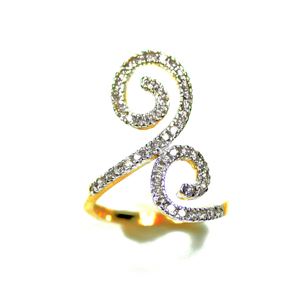 18k Double Spiral Diamond Statement Ring - Eraya Diamonds
