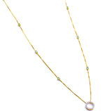 18k Diamond & Tourmaline station necklace