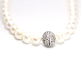 18k Diamond Ball Pearl Necklace