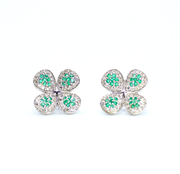 18K Diamond Emerald Adore Earrings