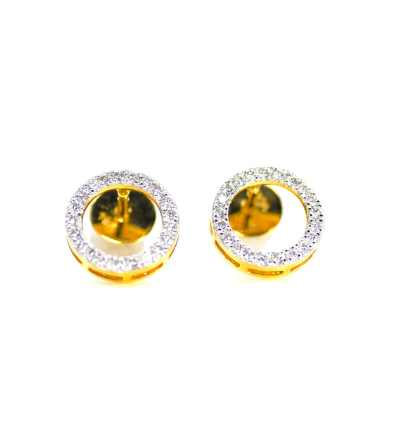 18k Diamond Circle Earrings