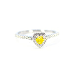 18K Yellow Heart Diamond Ring