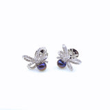 18k Diamond & Pearl Bow Earrings