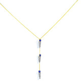 18k Dagger Diamond Sapphire Necklace - Eraya Diamonds