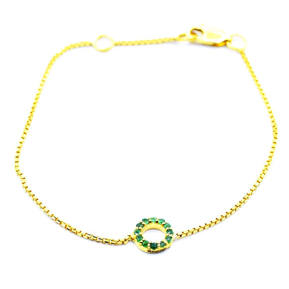 14k gold Emerald Bracelet - Eraya Diamonds