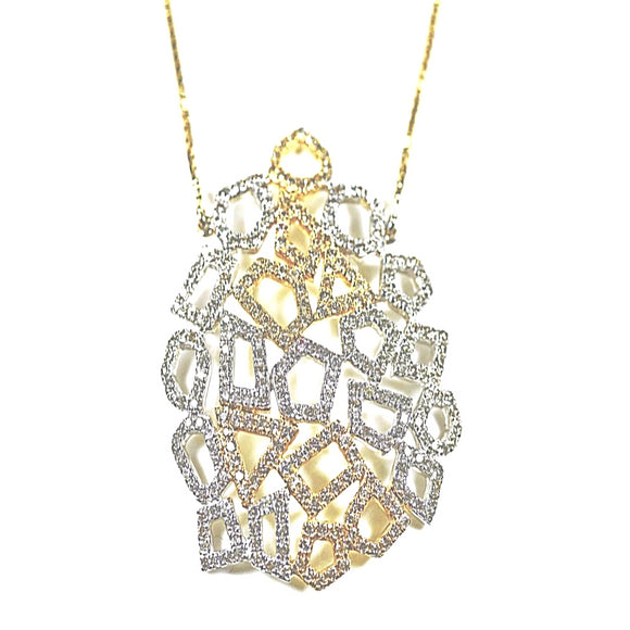 14k Honeycomb Diamond Necklace - Eraya Diamonds