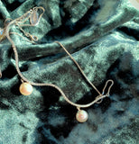 18K Diamond & Pearl Wave Necklace