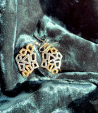 18K Honeycomb Diamond Dangler Earrings