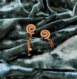 18K Spiral Diamond Fringe Earrings